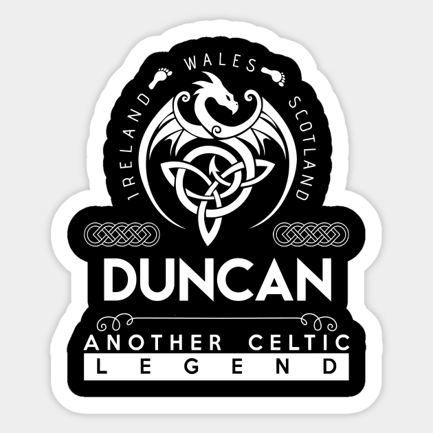 Duncan Name T Shirt - Another Celtic Legend Duncan Dragon Gift Item Sticker by harpermargy8920